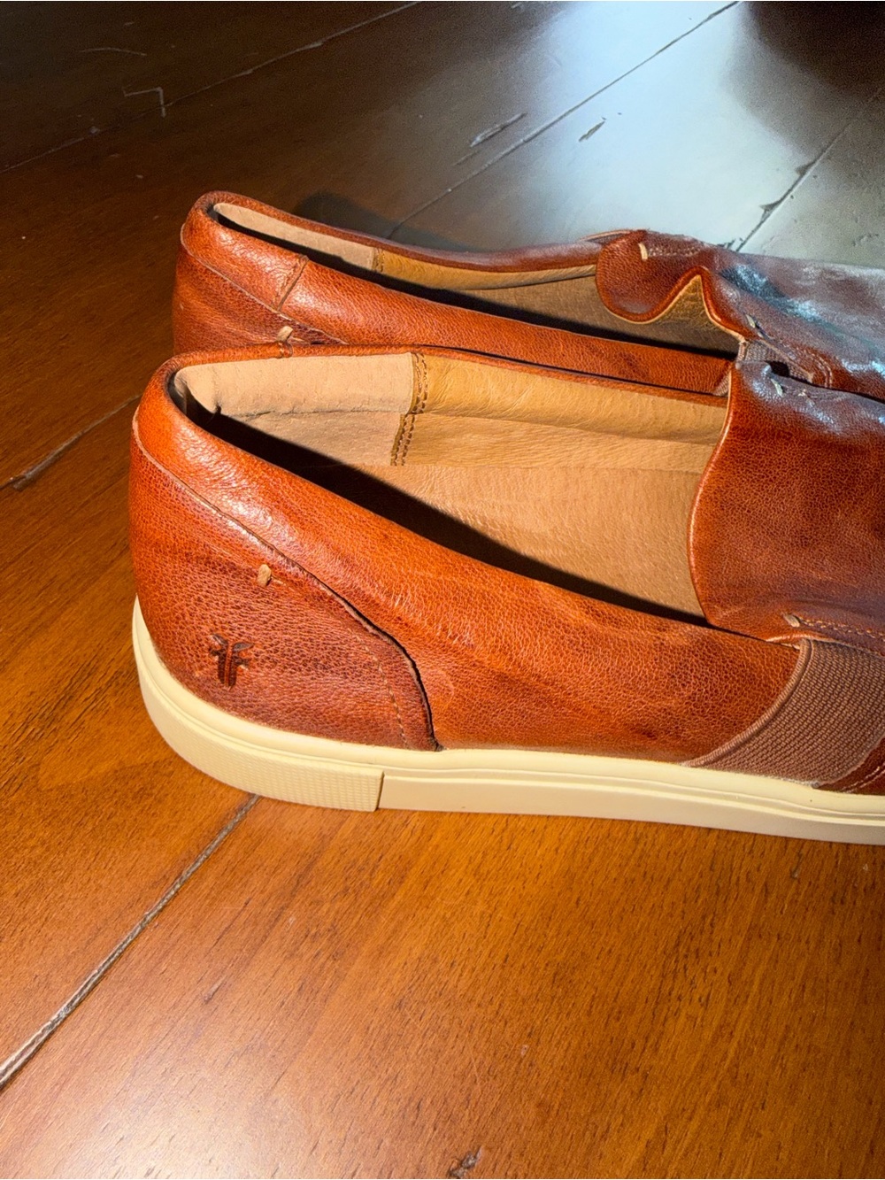 Frye Women's Slip-On Loafers in Cognac Brown - Picture 2 of 5